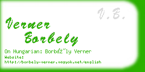 verner borbely business card